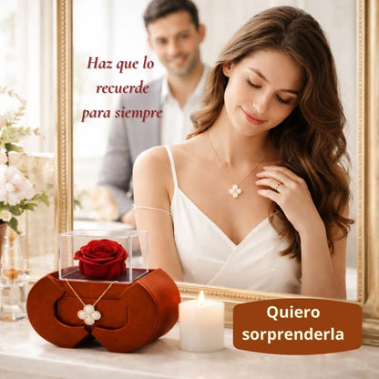 Pack Detalles Amor que Enamoran Rosa en Estuche + Collar Elegante