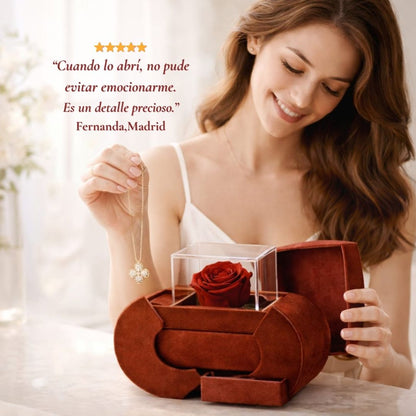 Pack Detalles Amor que Enamoran Rosa en Estuche + Collar Elegante